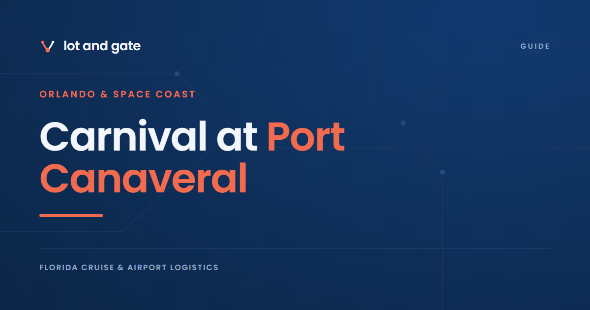 Carnival at Port Canaveral: two terminals, two exits off S.R. 528