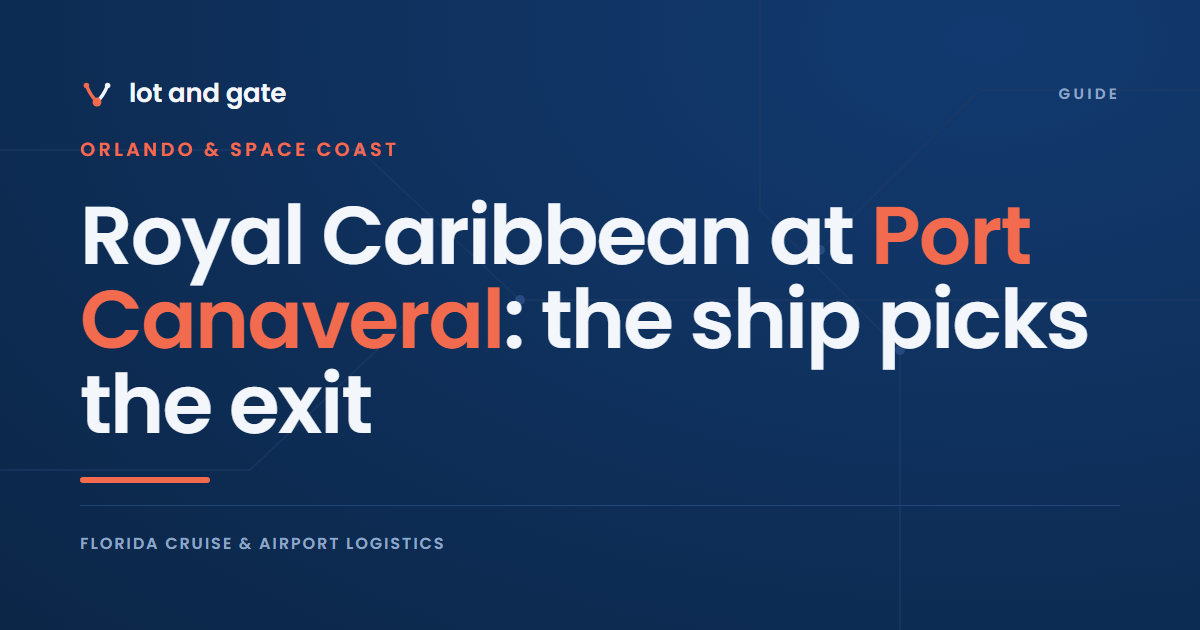 Royal Caribbean at Port Canaveral: the ship picks the exit