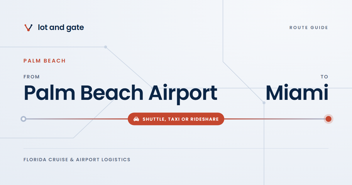 How to get from Palm Beach Airport to Miami: Lot and Gate route map