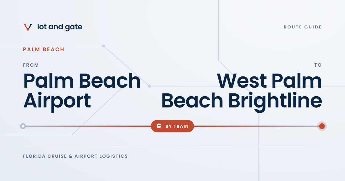 How to get from Palm Beach Airport to West Palm Beach Brightline: Lot and Gate route map
