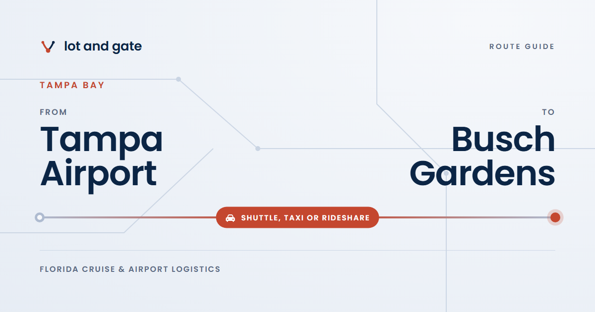 How to get from Tampa Airport to Busch Gardens: Lot and Gate route map
