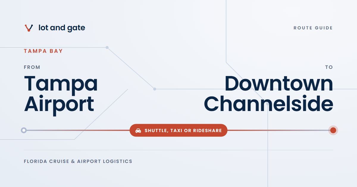 How to get from Tampa Airport to Downtown Channelside: Lot and Gate route map